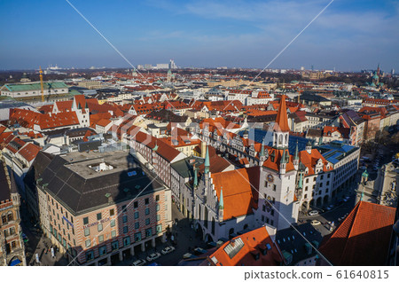 Panorama view of Munich city center. 61640815