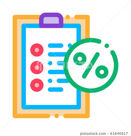 Checklist Percent Icon Vector Outline Illustration Checklist Percent Icon Vector Outline Illustration 61640817
