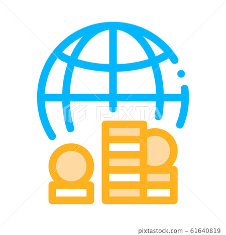 Worldwide Money Icon Vector Outline Illustration 61640819