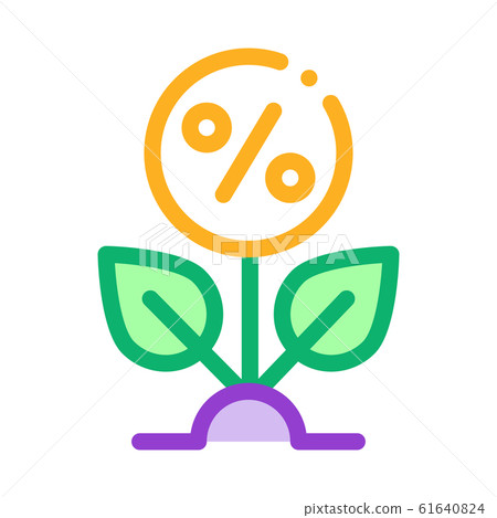 Plant Percentage Icon Vector Outline Illustration Plant Percentage Icon Vector Outline Illustration 61640824