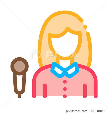 Reporter Woman Icon Vector Outline Illustration Reporter Woman Icon Vector Outline Illustration 61640853