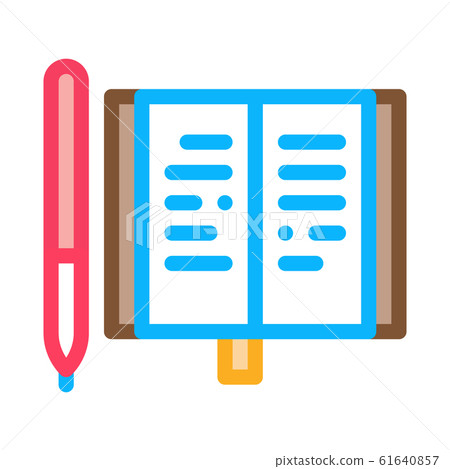 Notebook Pen Icon Vector Outline Illustration Notebook Pen Icon Vector Outline Illustration 61640857