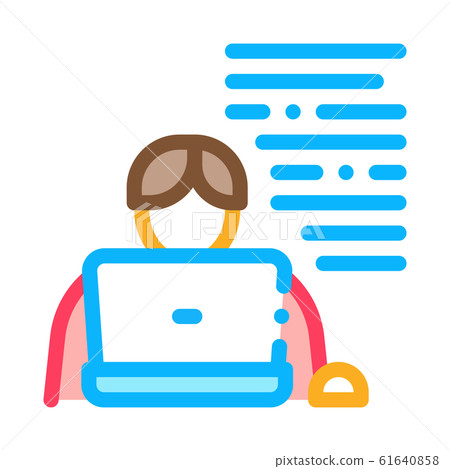 Writer Laptop Icon Vector Outline Illustration Writer Laptop Icon Vector Outline Illustration 61640858