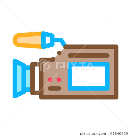 Video Camera Tool Icon Vector Outline Illustration-插圖素材 [61640869 ...