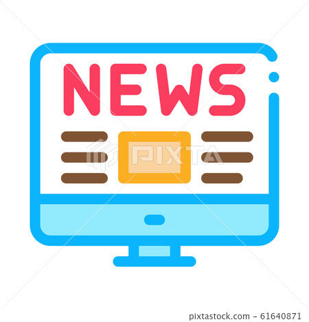 Internet News Icon Vector Outline Illustration 61640871