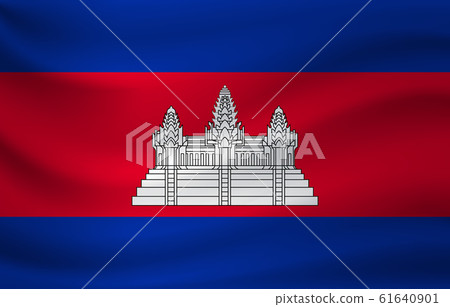 Waving flag of Cambodia. Vector illustration Waving flag of Cambodia. Vector illustration 61640901