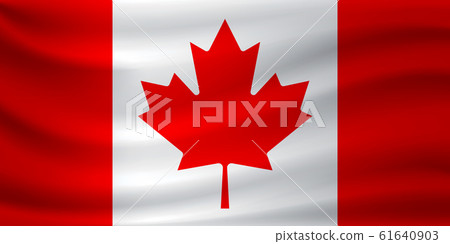 Waving flag of Canada. Vector illustration 61640903