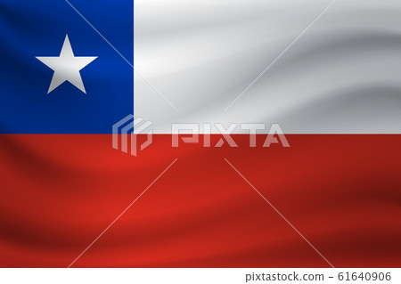 Waving flag of Chile. Vector illustration 61640906