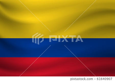 Waving flag of Colombia. Vector illustration 61640907