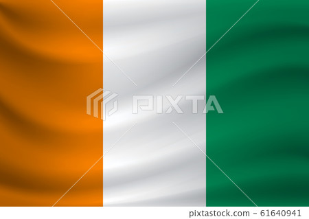 Waving flag of Cote D Ivoire. Vector illustration 61640941