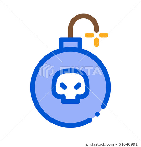 Burning Bomb Icon Vector Outline Illustration Burning Bomb Icon Vector Outline Illustration 61640991