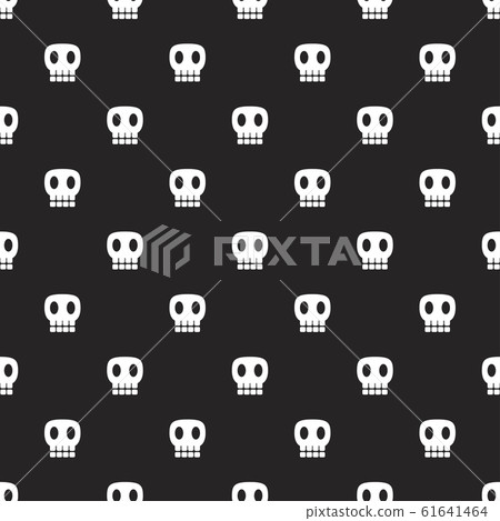 Seamless dark pattern with skulls black background - Stock Illustration ...