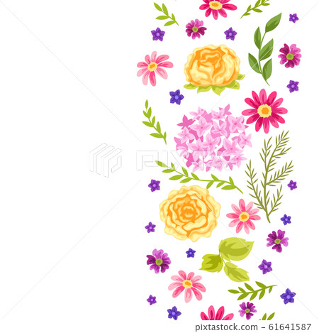 Seamless pattern with pretty flowers. Seamless pattern with pretty flowers. 61641587