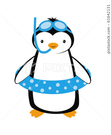 Cartoon card with penguin. Summer with penguin 61642131