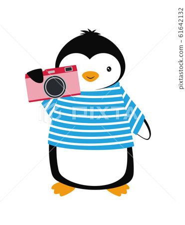 Cartoon card with penguin. Summer with penguin 61642132