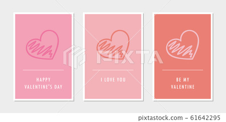 set of valentines day greeting cards with heart 61642295