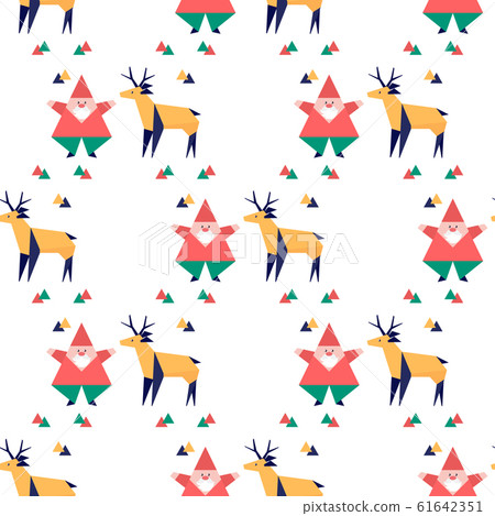 New year 2020 Merry Christmas Santa deer origami 61642351
