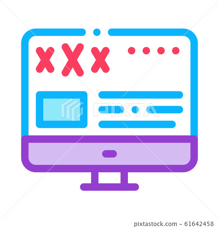 Porn Web Site Icon Vector Outline Illustration - Stock Illustration