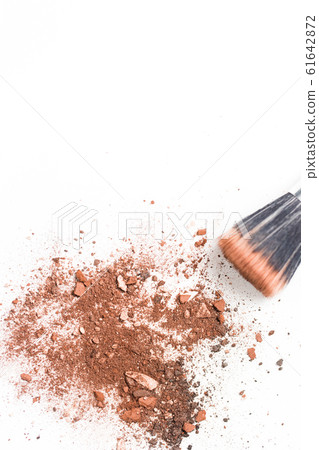 Crushed blush and eyeshadow isolated on white background 61642872
