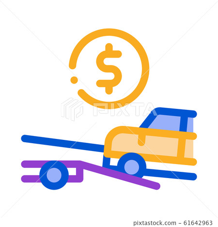 Evacuate Car Coin Icon Vector Outline Illustration Evacuate Car Coin Icon Vector Outline Illustration 61642963