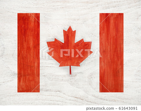 Beautiful drawing of the Canadian Flag. Closeup 61643091