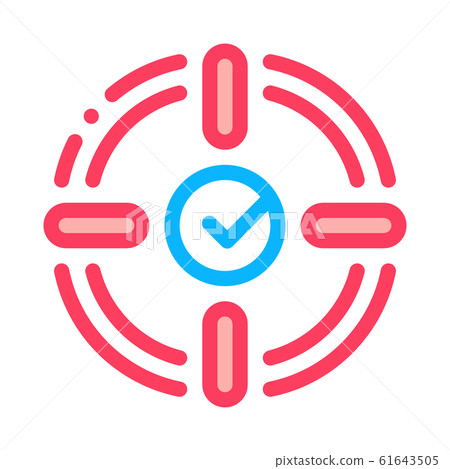 Target Check Mark Icon Vector Outline Illustration 61643505