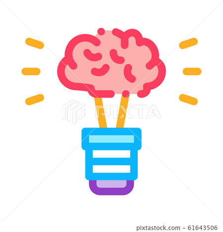 Brain Idea Lamp Icon Vector Outline Illustration Brain Idea Lamp Icon Vector Outline Illustration 61643506