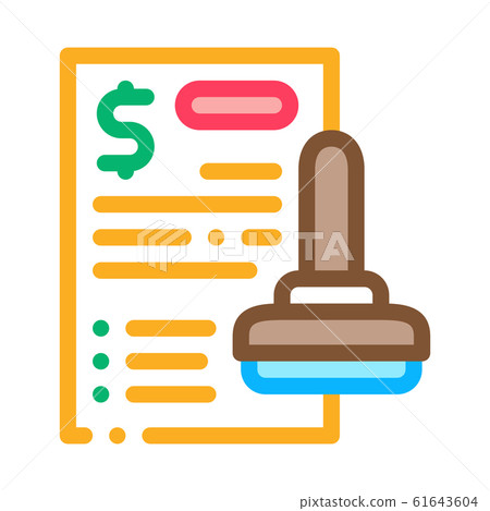 Stamp Document Icon Vector Outline Illustration Stamp Document Icon Vector Outline Illustration 61643604