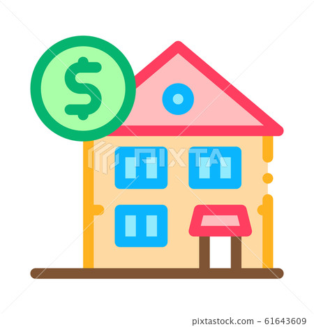 House Mortgage Icon Vector Outline Illustration 61643609