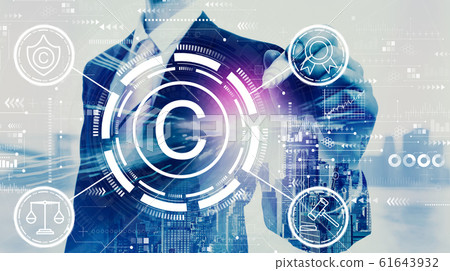 Copyright concept with businessman 61643932