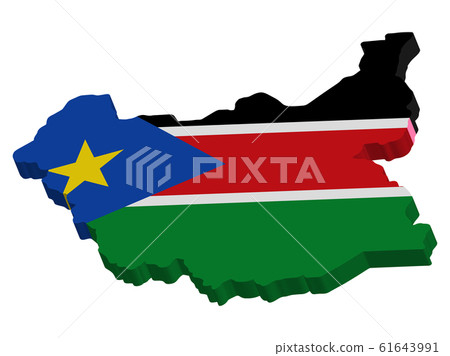 South Sudan Map Flag Vector 3D South Sudan Map Flag Vector 3D 61643991