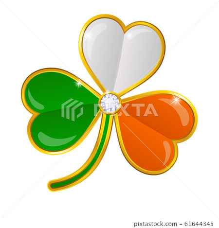 shamrock glossy badge on white background shamrock glossy badge on white background 61644345