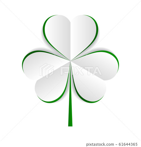 vector paper green shamrock on white background 61644365