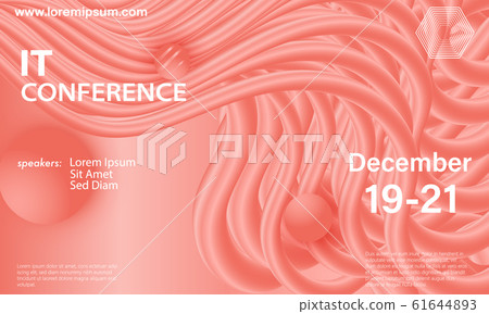 Coral color background. Fluid shapes pattern. Coral color background. Fluid shapes pattern. 61644893