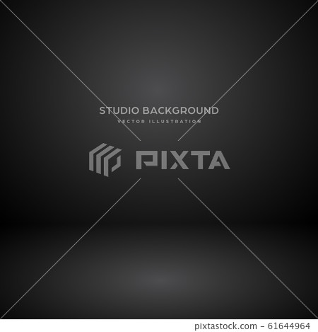 Empty black gray studio abstract background with spotlight effect. Product showcase backdrop. Empty black gray studio abstract background with spotlight effect. Product showcase backdrop. 61644964