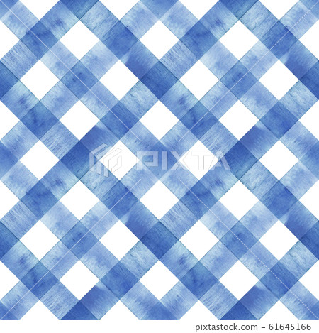 Watercolor diagonal stripe plaid seamless pattern. 61645166