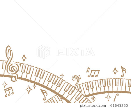 Keyboard, musical notes theme background, frame material 61645260