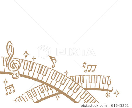 Keyboard, musical notes theme background, frame material 61645261