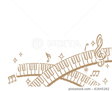 Keyboard, musical notes theme background, frame material Keyboard, musical notes theme background, frame material 61645262