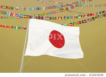 Garland of Japan Flag and World Flag Garland of Japan Flag and World Flag 61645646