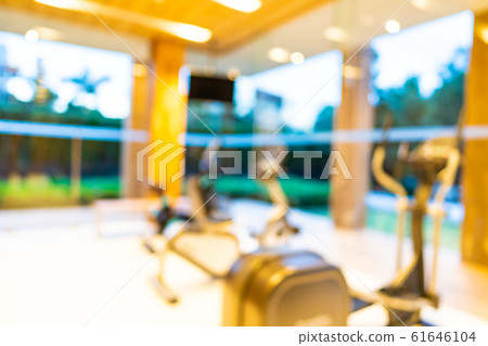 Abstract blur gym room interior with fitness equipment Abstract blur gym room interior with fitness equipment 61646104