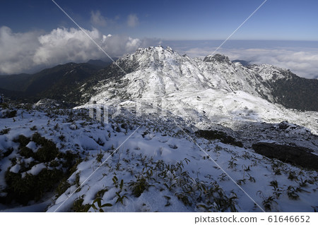Yakushima [Okudake of fresh snow] From the summit of Miyanouradake to Mt. Nagata 61646652