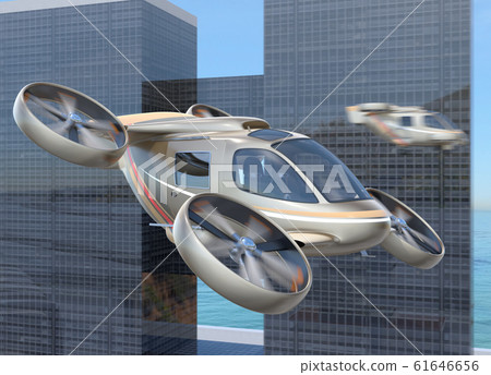 在飛行中的飛行汽車的形象 61646656