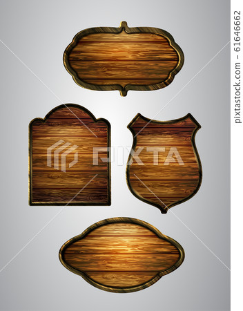 Vector realistic illustration of wooden signboard 61646662