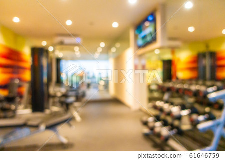 Abstract blur gym room interior with fitness equipment Abstract blur gym room interior with fitness equipment 61646759