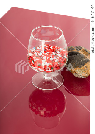 Natural stone and a glass on the varnished coating Natural stone and a glass on the varnished coating 61647144