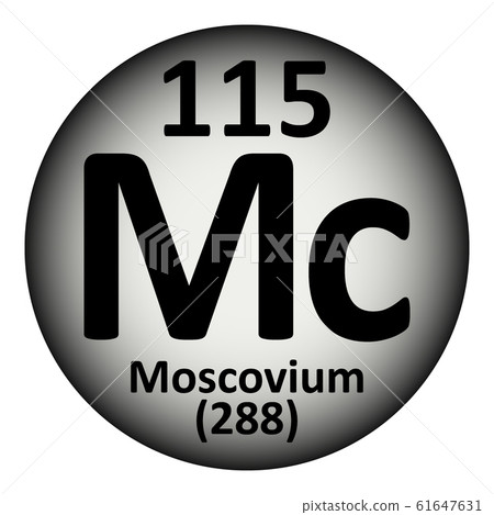 Periodic table element moscovium icon. Periodic table element moscovium icon. 61647631