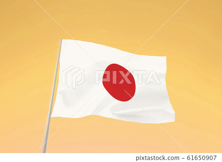 Japan flag and sunrise sky 61650907