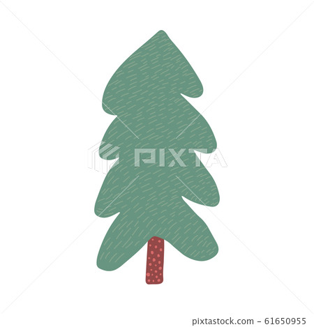 Christmas tree in doodle style isolated on white - Stock Illustration ...