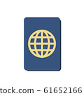 Foreign passport line icon design. Vector illustration 61652166